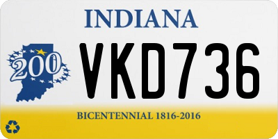 IN license plate VKD736