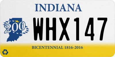 IN license plate WHX147