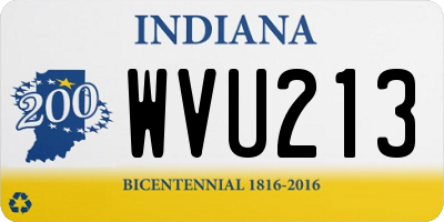 IN license plate WVU213