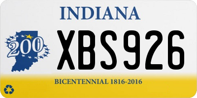IN license plate XBS926
