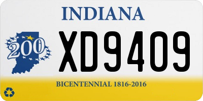 IN license plate XD9409