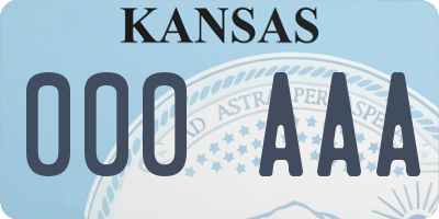 KS license plate 000AAA
