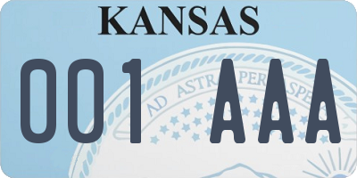 KS license plate 001AAA