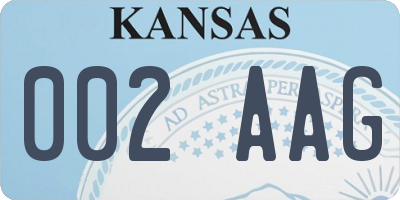 KS license plate 002AAG