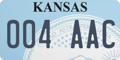 KS license plate 004AAC