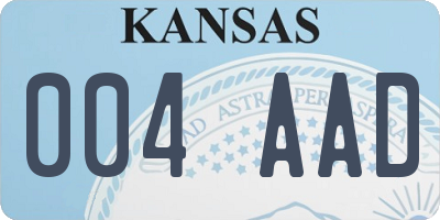 KS license plate 004AAD