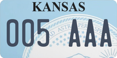 KS license plate 005AAA