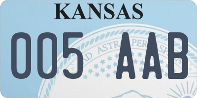 KS license plate 005AAB
