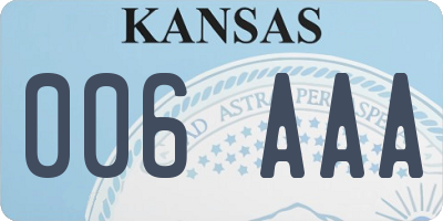 KS license plate 006AAA
