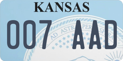 KS license plate 007AAD