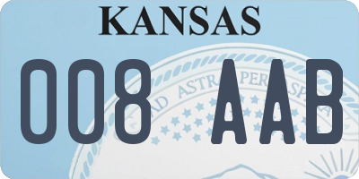 KS license plate 008AAB