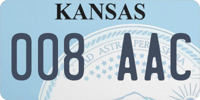 KS license plate 008AAC