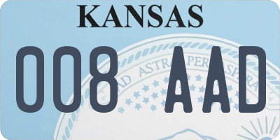 KS license plate 008AAD