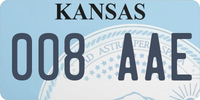 KS license plate 008AAE
