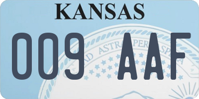 KS license plate 009AAF