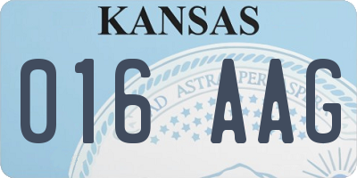 KS license plate 016AAG
