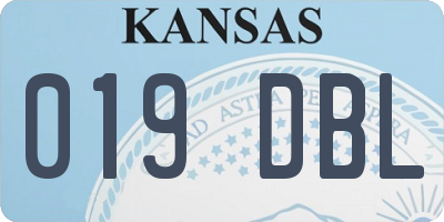 KS license plate 019DBL