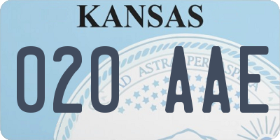 KS license plate 020AAE