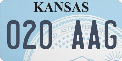 KS license plate 020AAG