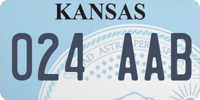 KS license plate 024AAB