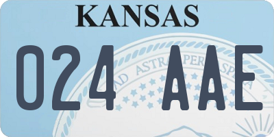 KS license plate 024AAE