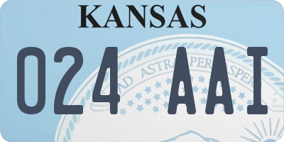KS license plate 024AAI