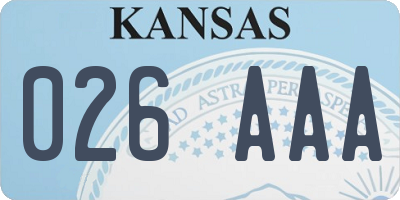 KS license plate 026AAA