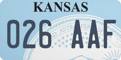 KS license plate 026AAF