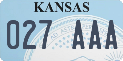 KS license plate 027AAA