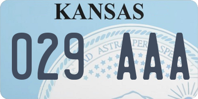KS license plate 029AAA