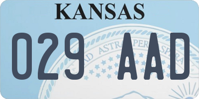 KS license plate 029AAD