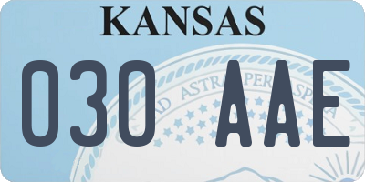 KS license plate 030AAE