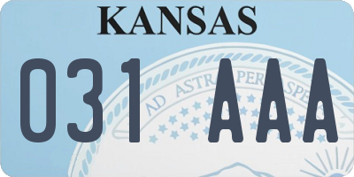 KS license plate 031AAA