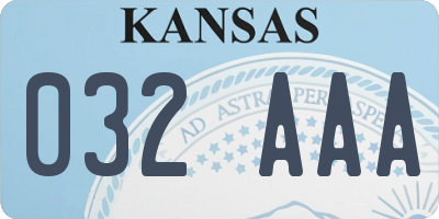 KS license plate 032AAA