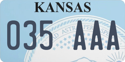 KS license plate 035AAA