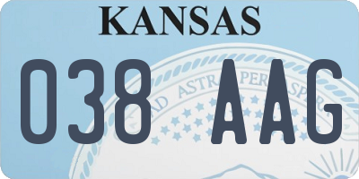 KS license plate 038AAG