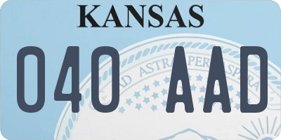 KS license plate 040AAD