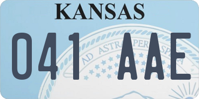 KS license plate 041AAE