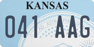 KS license plate 041AAG
