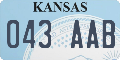 KS license plate 043AAB