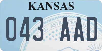 KS license plate 043AAD