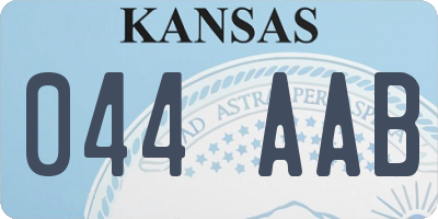 KS license plate 044AAB