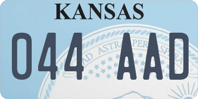 KS license plate 044AAD
