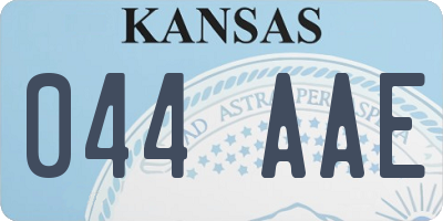KS license plate 044AAE