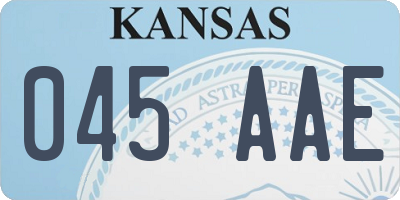 KS license plate 045AAE