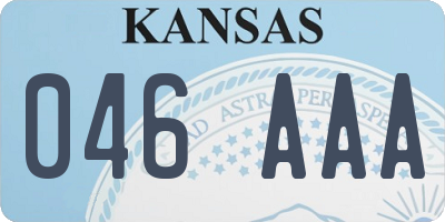KS license plate 046AAA
