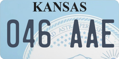 KS license plate 046AAE