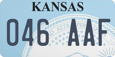 KS license plate 046AAF