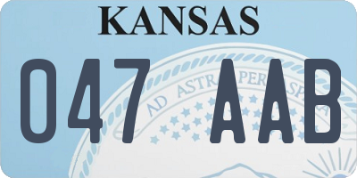 KS license plate 047AAB