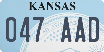 KS license plate 047AAD